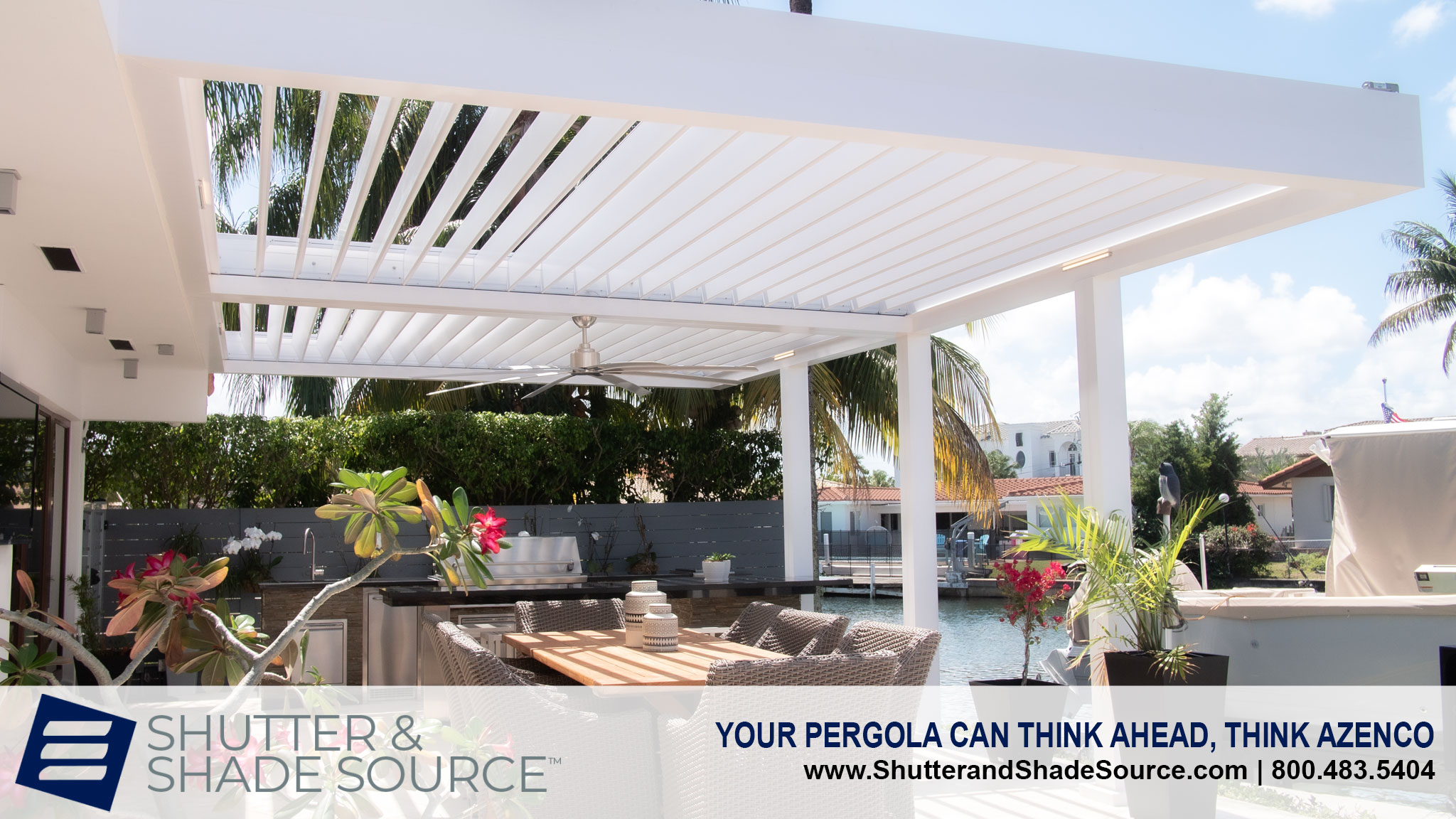 Azenco Motorized Pergolas | Shutter & Shade Source